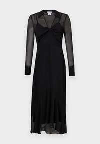COLLAR KNOT FRONT MIDI - Denné šaty - black