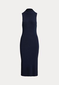 RIBBED SLEEVELESS MOCKNECK SWEATER DRESS - Vestido de malha - navy