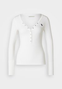 Abercrombie & Fitch LONG SLEEVE ICON HENLEY - Top s dlouhým rukávem - white