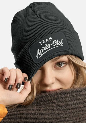 MoonWorks PATCH SKIFAHREN MIT SPRUCH TEAM APRÈS - Beanie - dunkelgrau