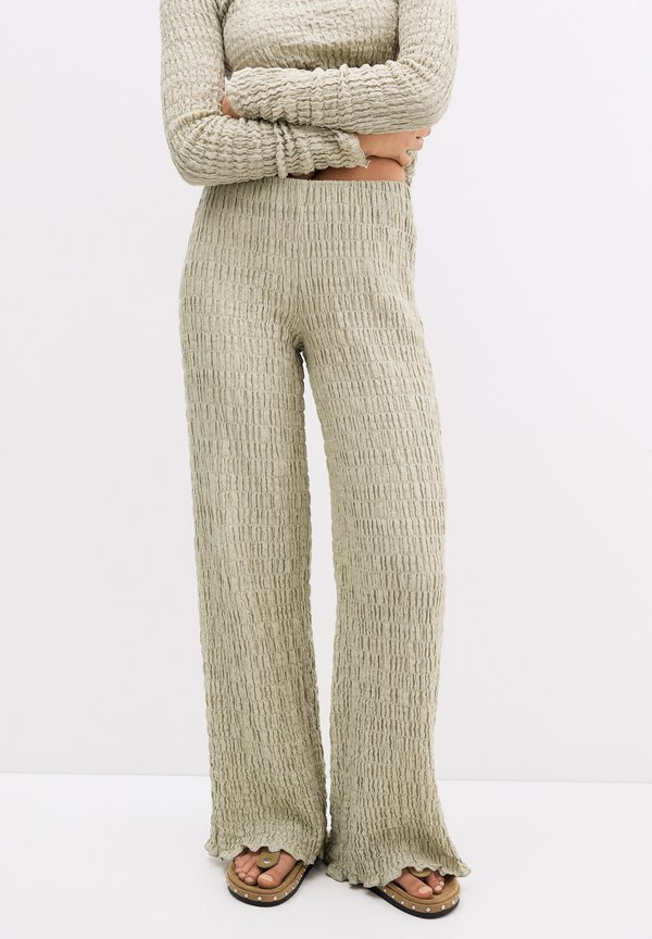 WIDE-LEG CREASED  - Stoffhose - khaki