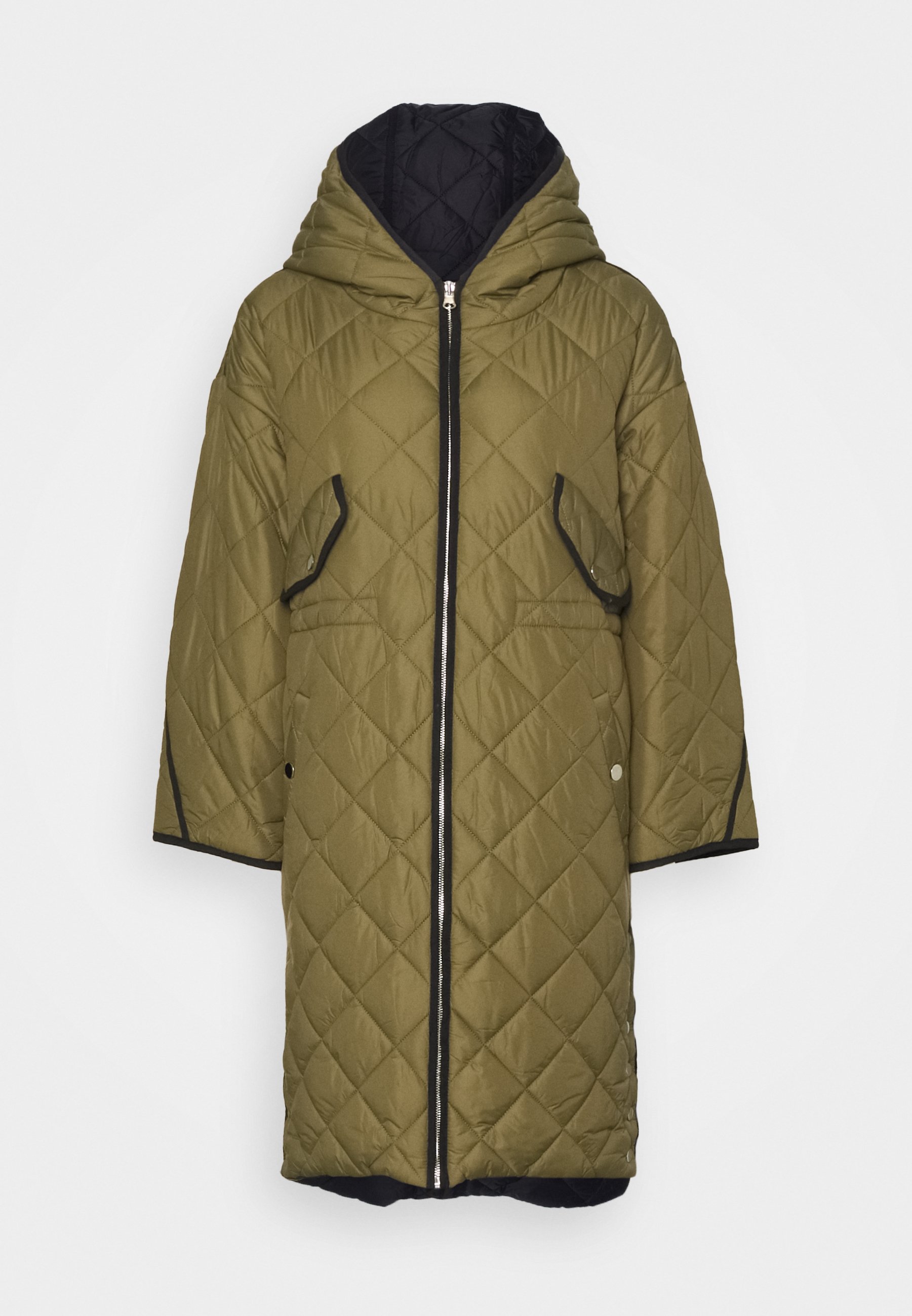 maje GANZON - Parka - noir/khaki/black 