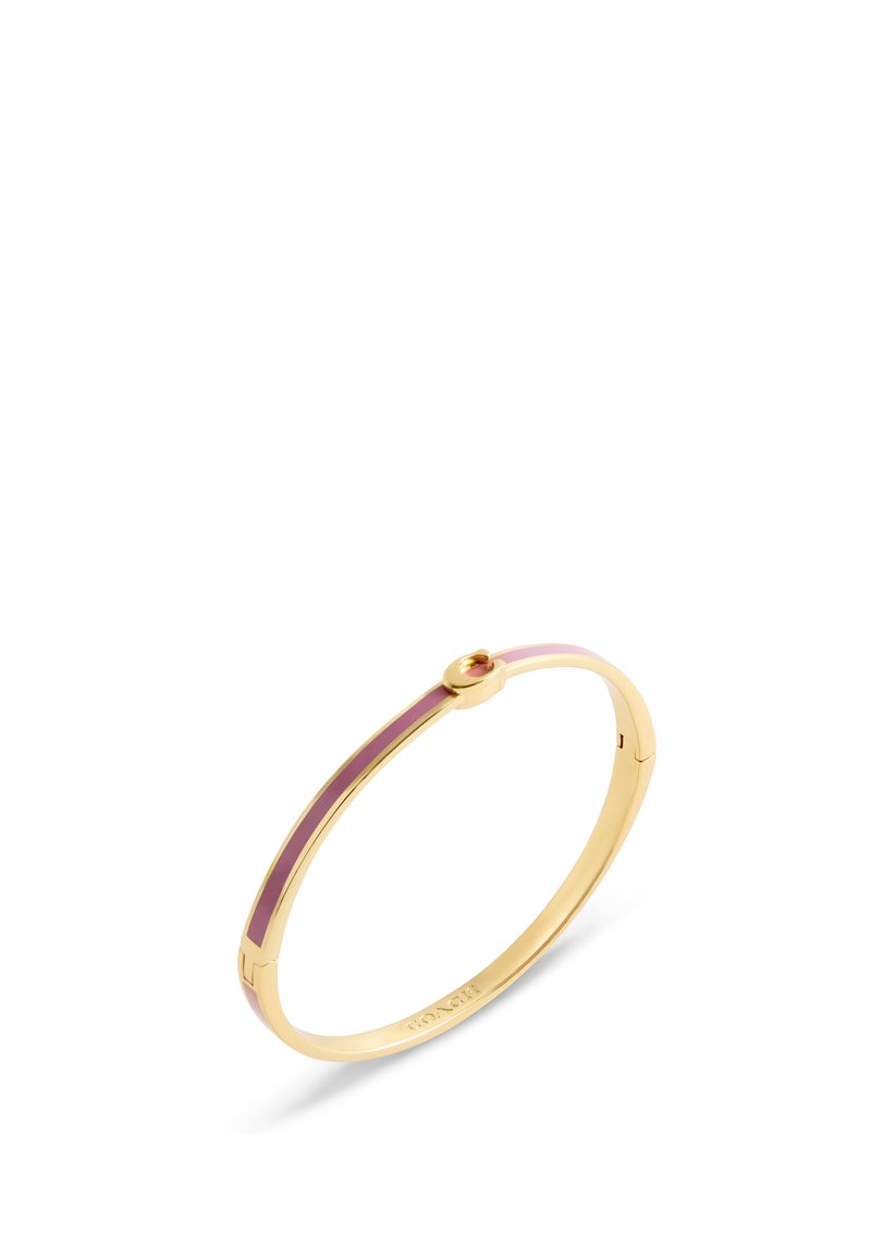 Coach Pink Gold Tone Enamel Signature \'C\' Bangle Bracelet COACH Gold-Tone Signature C Enamel Bangle Bracelet - Macy main image 2