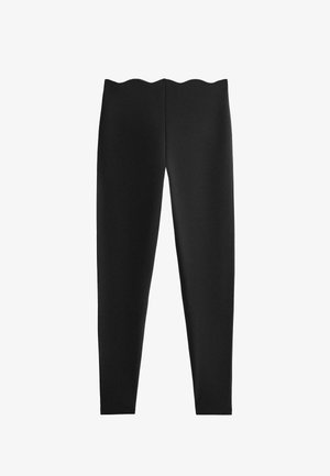 OYSHO, HIGH-RISE COMPRESSIVE CORE CONTROL ANKLE-LENGTH LEGGINGS WITH WAVE DETAIL - Leggings - black