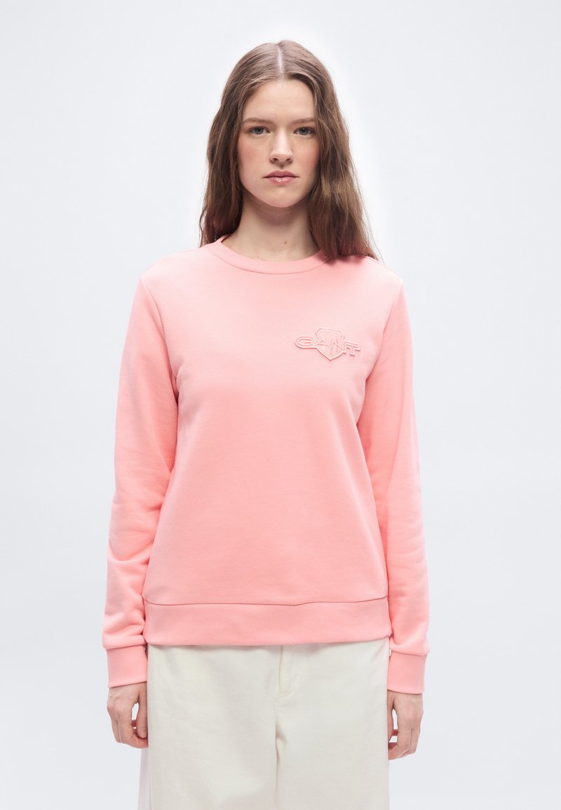 GANT TONAL SHIELD C NECK - Mikina - pink