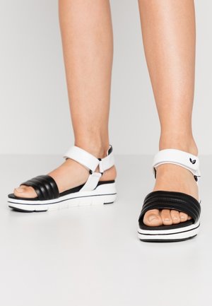 Platform sandals - black/white