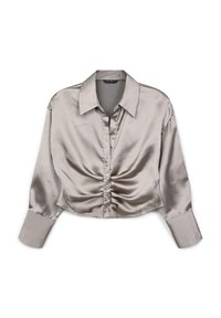 CROP SIMIL CON ARRICCIO - Camicia - tortora