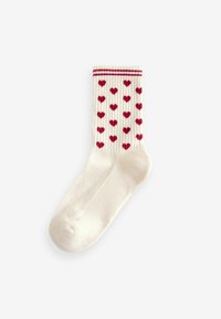 Next HEARTS 3 PACK - Strumpor - red cream