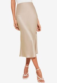 BIAS CUT  - REGULAR FIT - A-lijn rok - champagne gold
