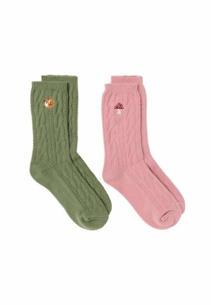 FatFace, 2 PAIRS OF CABLE WOODLAND SOCKS - Socks - green