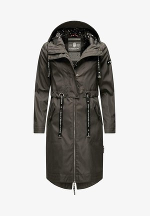Navahoo Parka Leggero Da Donna Con Cappuccio Josinaa - Mezza Stagione, Grigio, Taglia S, Impermeabile, Con Lacci In Vita E Tasche