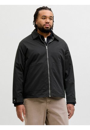 Mand med fletninger iført en sort lynlåstrøje og beige bukser står foran en ensartet lys baggrund.