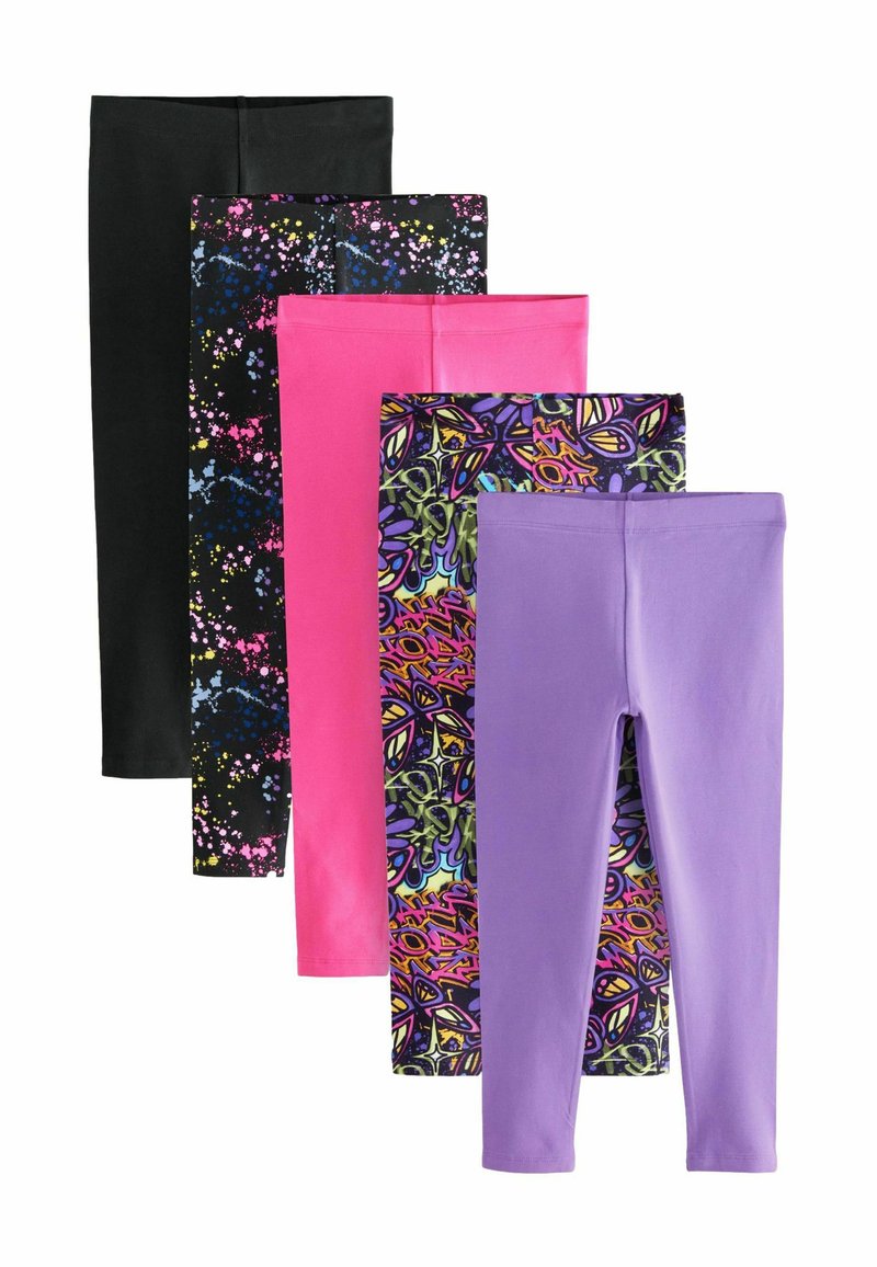Next REGULAR FIT - 5 PACK - Leggings - Hosen - black pink grafitti splat