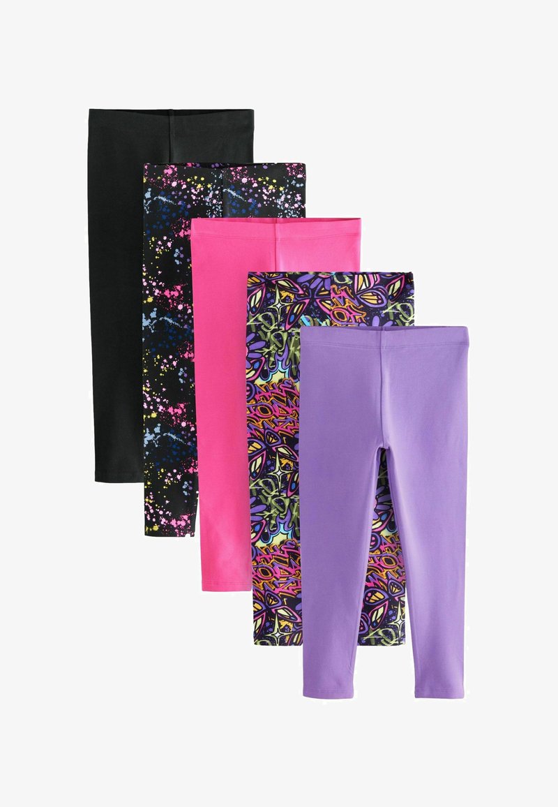 Next REGULAR FIT - 5 PACK - Leggingek - Nadrágok - black pink grafitti splat