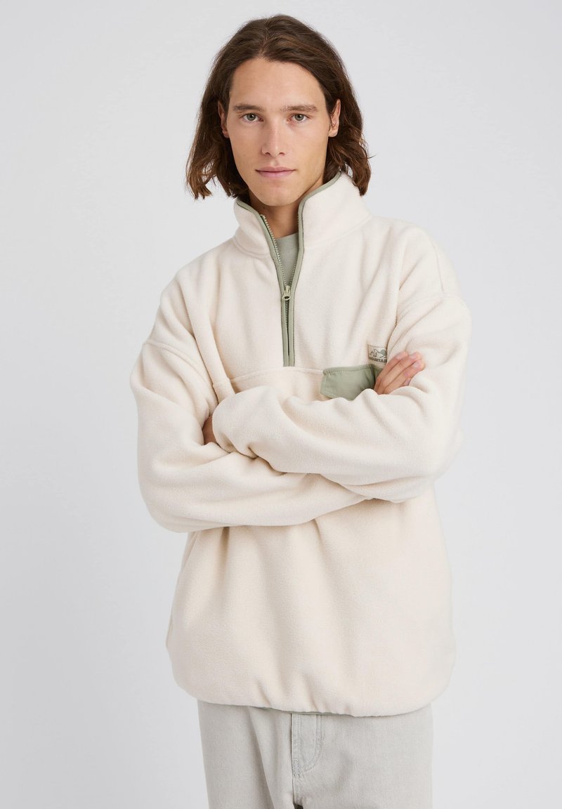 BZB COL MONTANT ZIPPÉ - Sweat polaire - blanc cassé