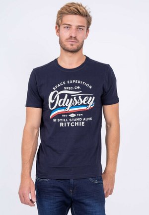 COL ROND PUR JOUFAX - T-shirt imprimé - bleu marine