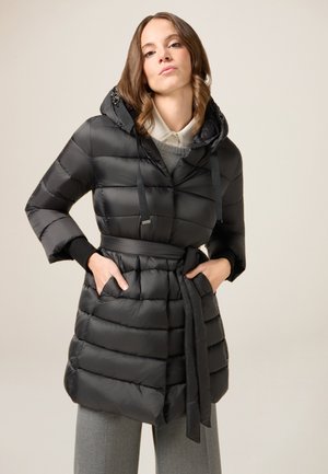 IMBOTTITA MIDI CON PROFILI GIOIELLO - Vinterkappa /-rock - nero