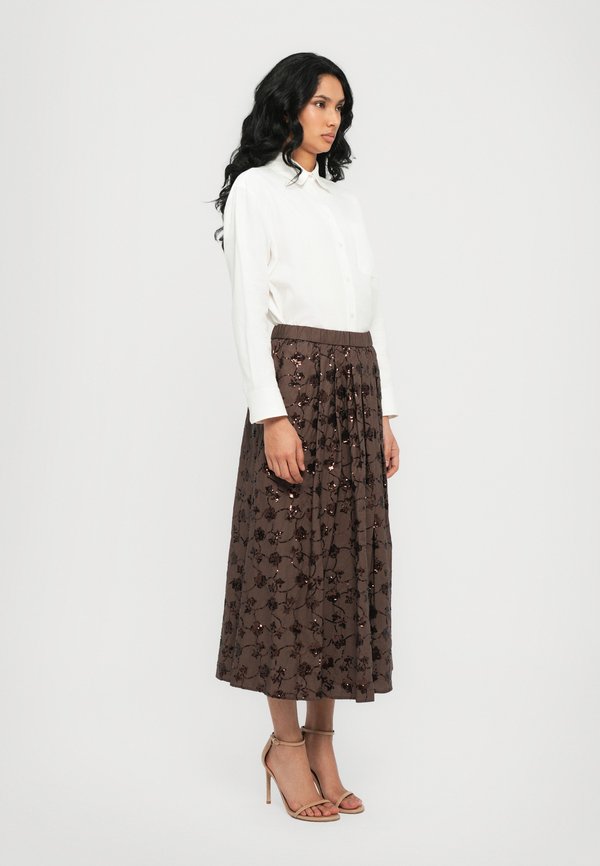 TEMPRA - A-line skirt - cioccolato2
