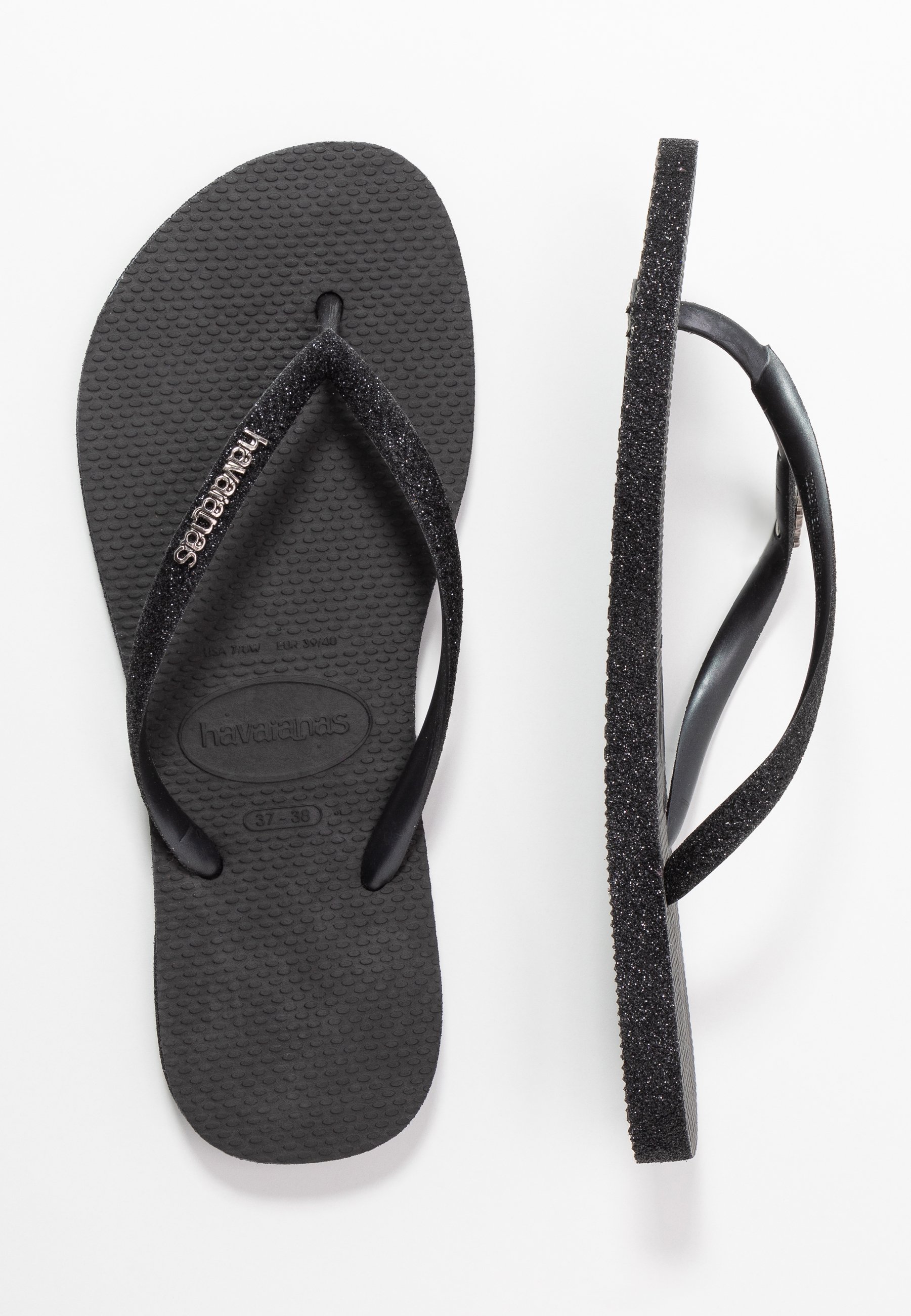 black slim fit havaianas