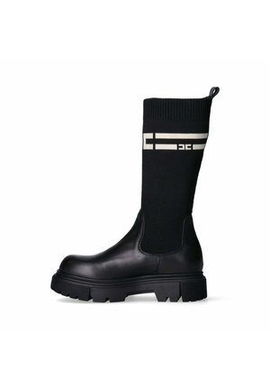 CON GAMBALE ELASTICIZZATO E LOGO A CONTRASTO - Laarzen - nero