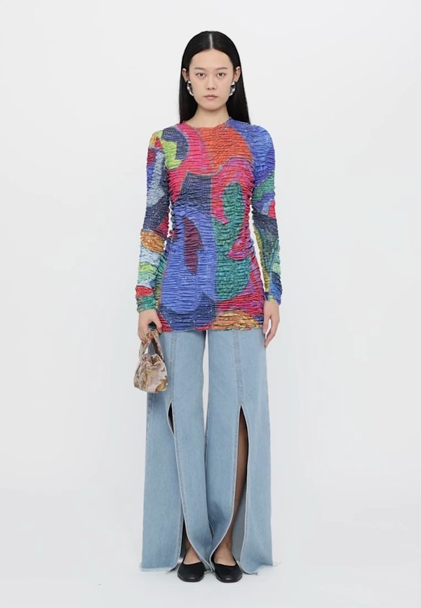 MOZAIC BIRDS DRAPED LONGSLEEVE - Day dress3