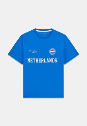 Guess Jeans, NATION T-SHIRT - T-shirt imprimé - mehrfarbig grundton blau