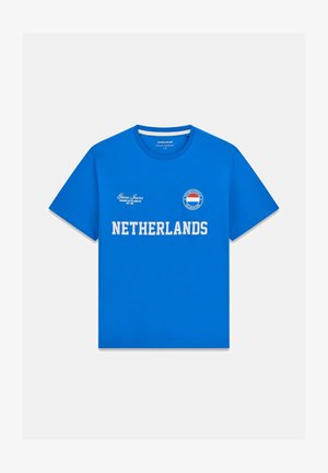 Guess Jeans, NATION T-SHIRT - T-shirt imprimé - mehrfarbig grundton blau