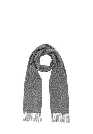 MIT LEOPARDENMUSTER FRANSEN WEICH UND ANGENEHM - Schal - anthrazit