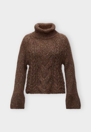 ONLY, ONLZILLE ROLLNECK - Pullover - black coffee/multi coloured/melange