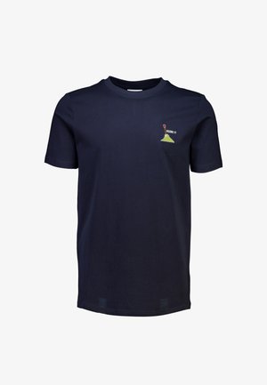 Lindbergh EMBROIDERY TEE - T-shirt print - deep blue sea