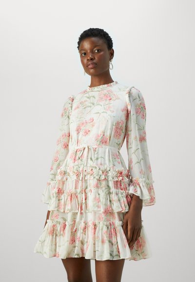 Needle & Thread SUMMER POSY ROUND NECK MICRO MINI DRESS 2 IN 1 - Robe de soirée - moonshine/coral