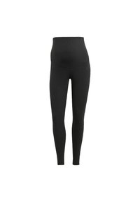 Leggings de maternidad negras con una cintura alta, textura acanalada y un acabado suave que incluye un discreto detalle de logo.
