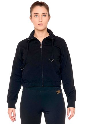 LEONE 1947, WOMAN HIGH COLLAR BLACK RING - Sweat zippé - black