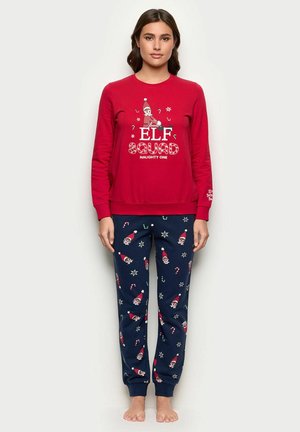 SET - Nattplagg set - red/blue with print