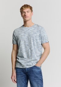 NO EXCESS - STRIPED CREWNECK  - Print T-shirt - sky Thumbnail Image 1