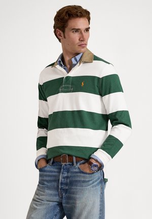 CLASSIC FIT KHAKI-COLLAR RUGBY SHIRT - Polo - grass green/trophy cream