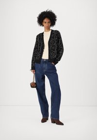 Marimekko EILINEN PIIRTO UNIKKO CARDIGAN - Adīta jaka - black/beige