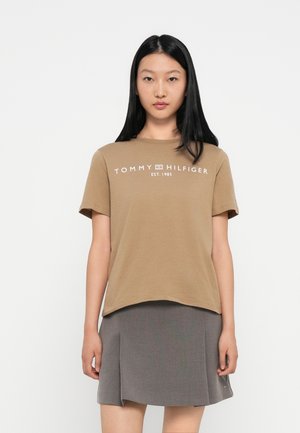 LOGO - T-shirt imprimé - driftwood taupe