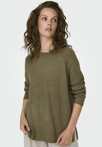 JDY MARCO LS O NECK SPLIT - Džemperis - malt ball