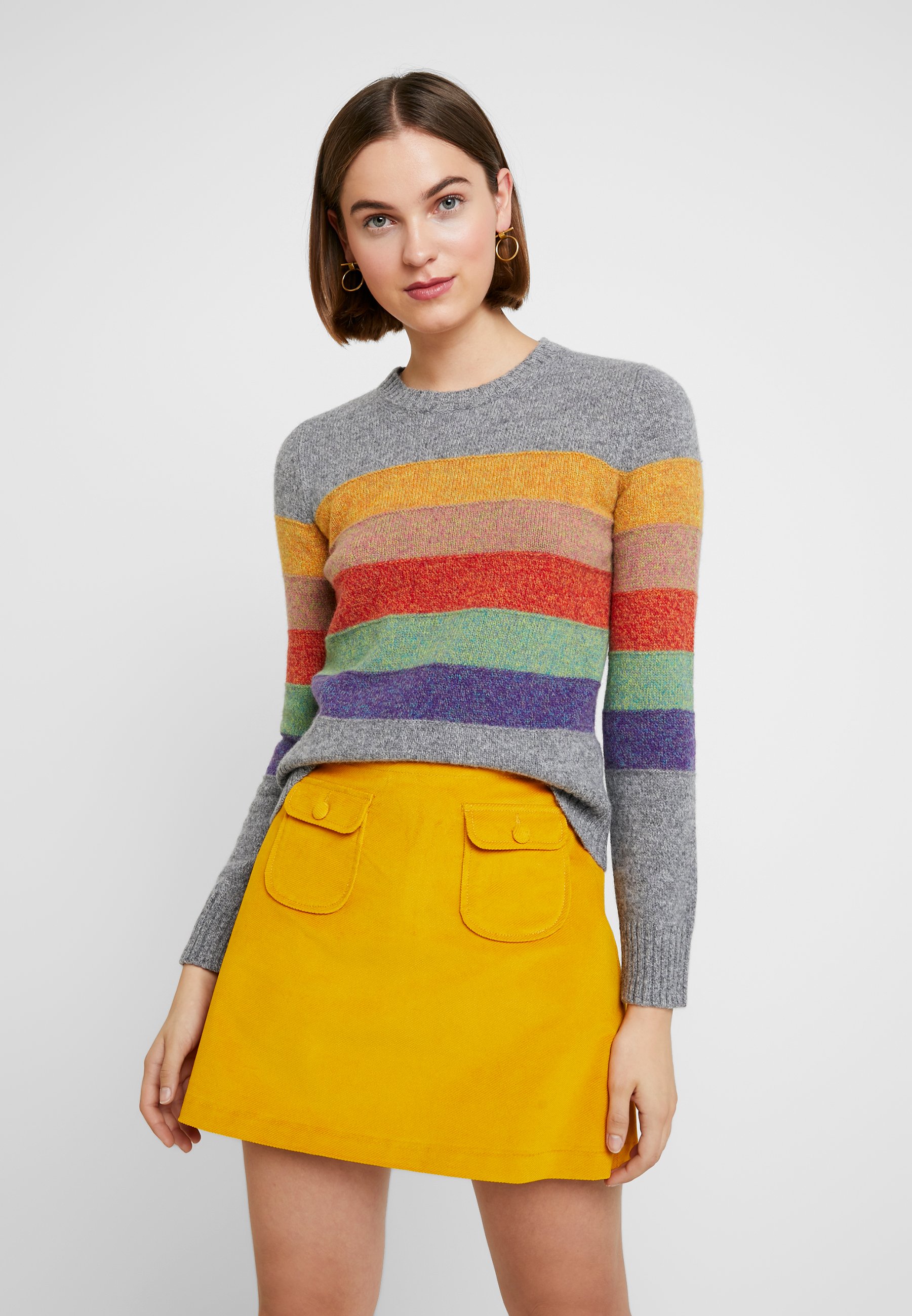 Benetton SHETLAND CREW NECK Trui greymultiGrijs Benetton SHETLAND CREW NECK Trui greymultiGrijs