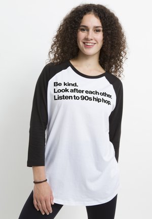 MUSIC LISTEN TO HIP HOP - Long sleeved top - white black