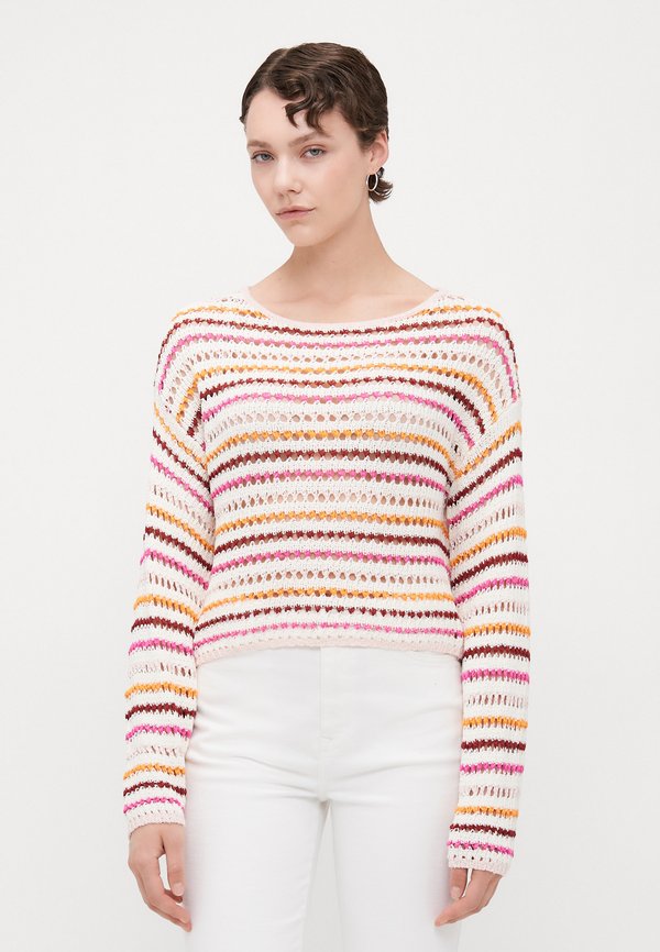 ONLGEENA SHORT STRIPE BOATNECK - Strickpullover