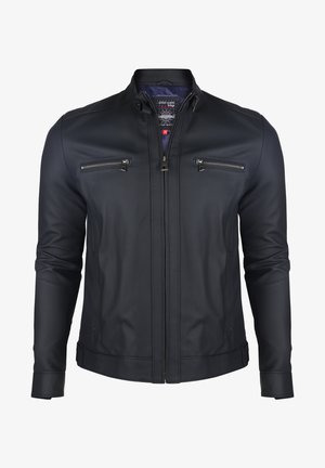 Leather jacket - navy tafta