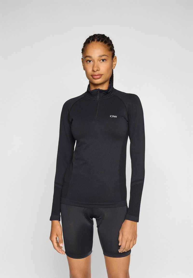 ICANIWILL DEFINE SEAMLESS 1/4 ZIP - T-shirt à manches longues - black