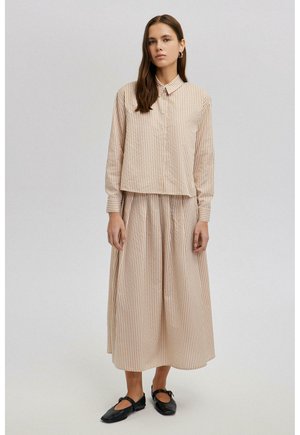 Touché Privé PLEATED SKIRT SHIRT SET - Gonna a campana - beige