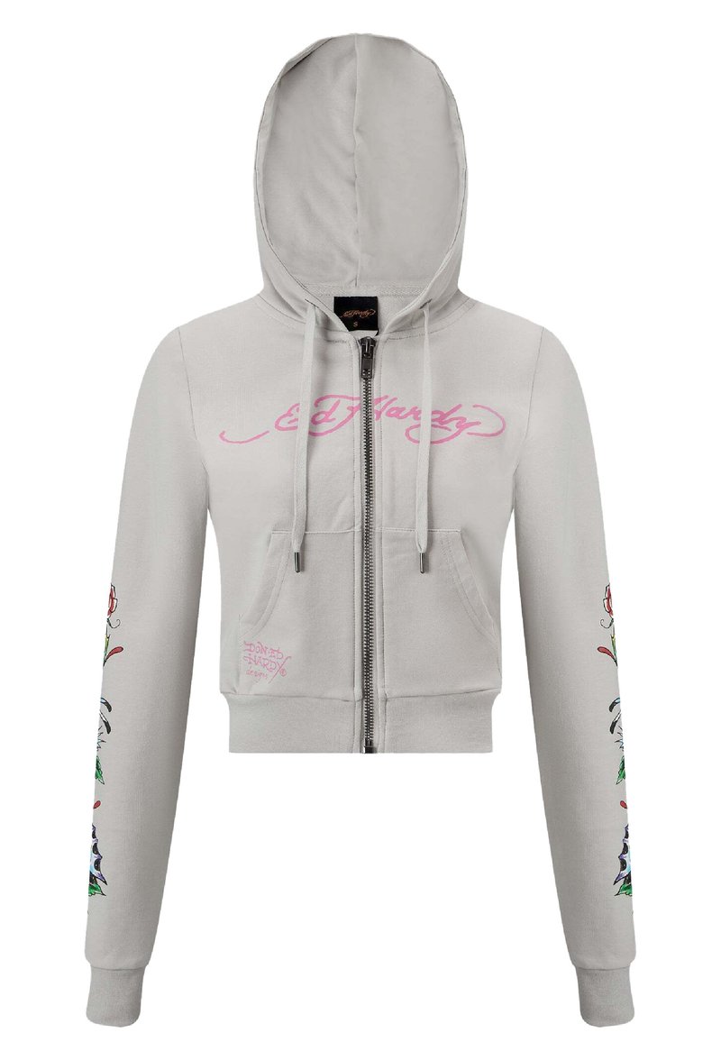 Ed Hardy Sweater met rits grijs Ed Hardy Sweater met rits grijs