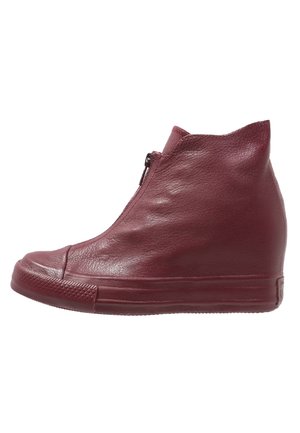 Bottines compensées - bordeaux
