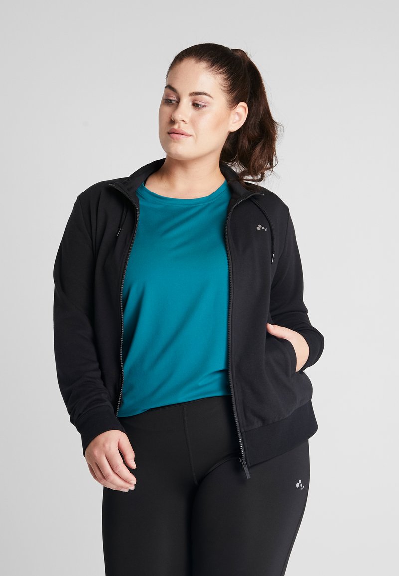 ONLY Play - ONPELINA HIGH NECK CURVY  - Sweat zippé - black, Agrandir