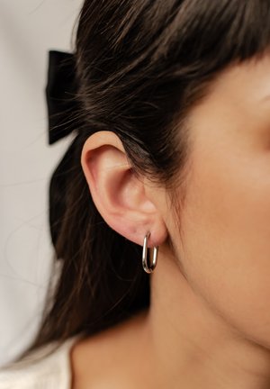 Hey Happiness SMALL OVAL - Earrings - silver-coloured