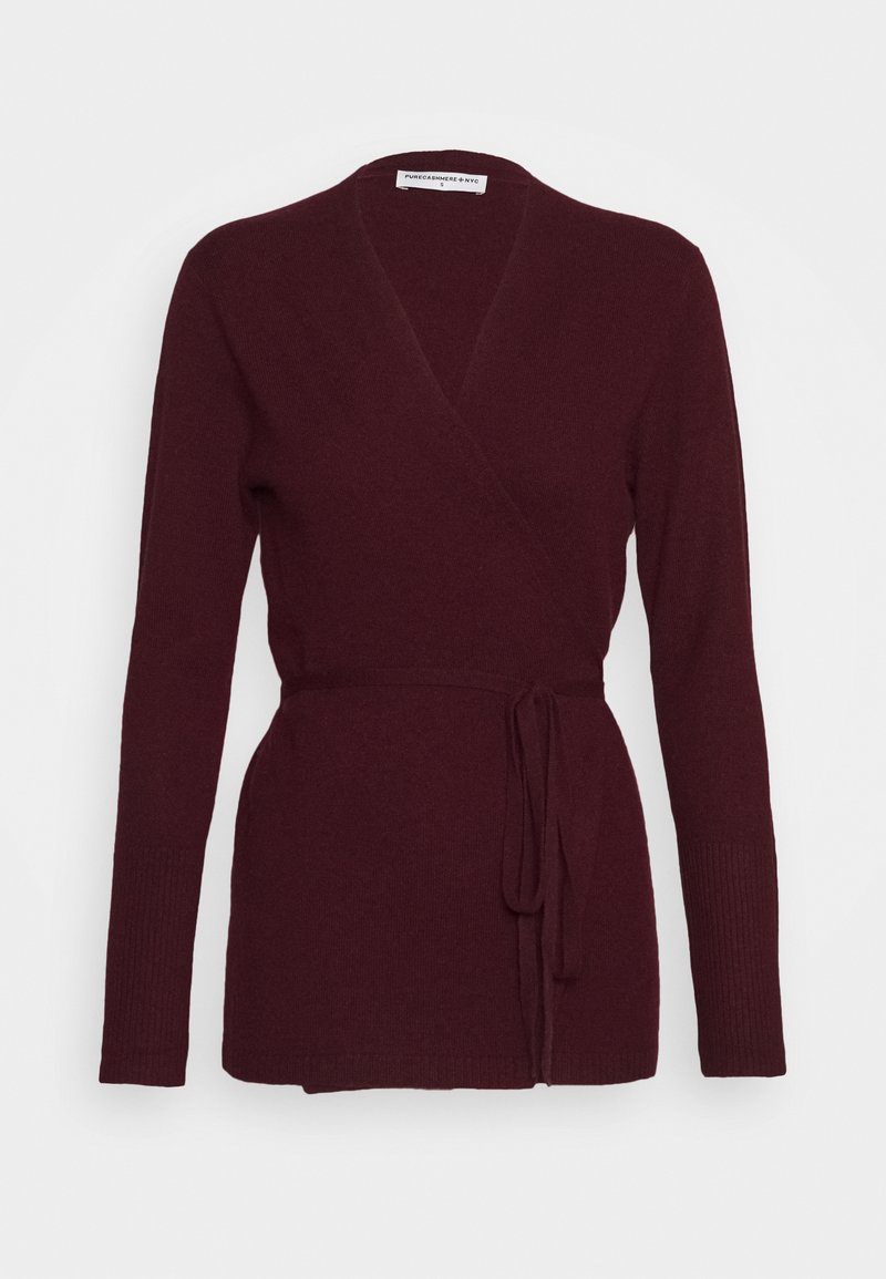 pure cashmere WRAP CARDIGAN - Casaco de malha - burgundy
